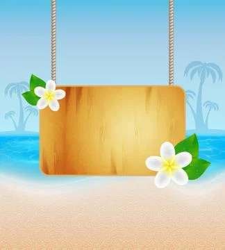 Wood frame on rope Stock Illustration