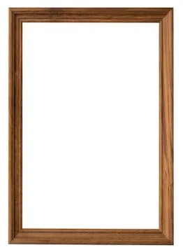 Wood frame vertical with clipping path on isolated white background Stock Photos