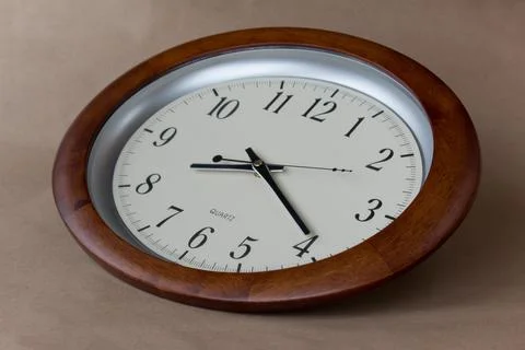 Wood Frame Wall Clock Stock Photos