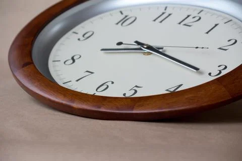 Wood Frame Wall Clock Stock Photos