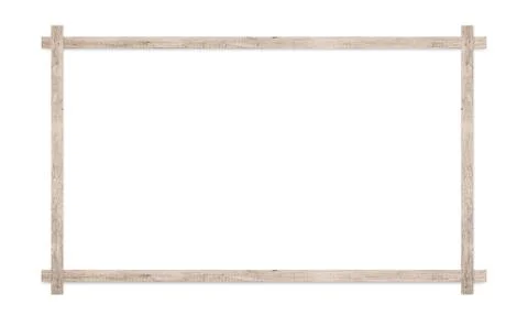 Wood frame on white background Stock Illustration
