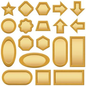 Wood frames buttons, set Stock Illustration