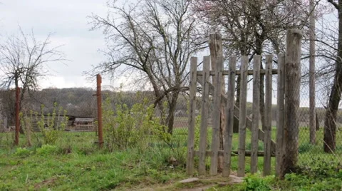 Wood gate Stock Footage 49570368