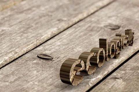 Wood grain with tree branches - weatherproof wood surface of a garden table Stock Illustration