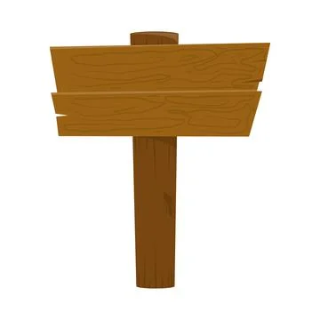 Wood guidepost icon Stock Illustration