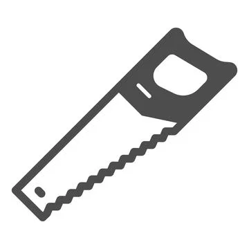 Wood hacksaw solid icon, construction tools concept, hand saw vector sign on Stock Illustration