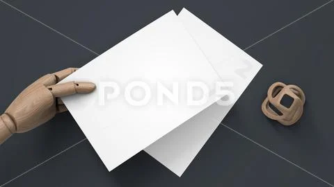 Wood Hand A4 Mockup PSD Template