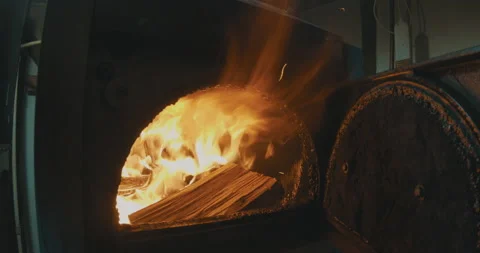 Wood Heating Central Stock Footage 164488999