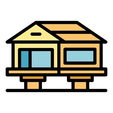 Wood home icon vector flat Stock Illustration