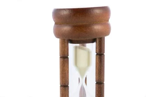Wood hourglass countdown start isolate 스톡 사진