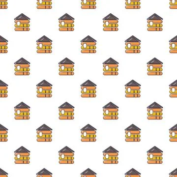 Wood house pattern seamless Stock Illustration