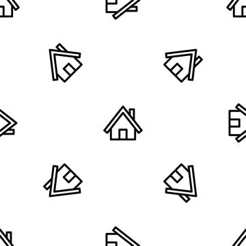 Wood house pattern seamless Stock Illustration