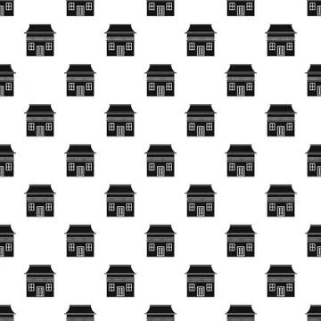 Wood house pattern seamless vector Stock Illustration