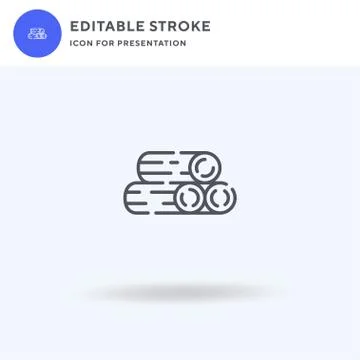 Wood icon vector, filled flat sign, solid pictogram isolated on white, logo i Stockillustratie