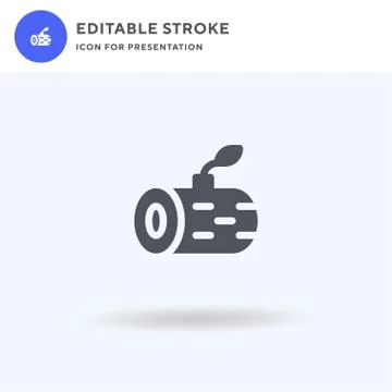 Wood icon vector, filled flat sign, solid pictogram isolated on white, logo Illustrazione stock