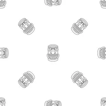 Wood idol pattern seamless Stock Illustration