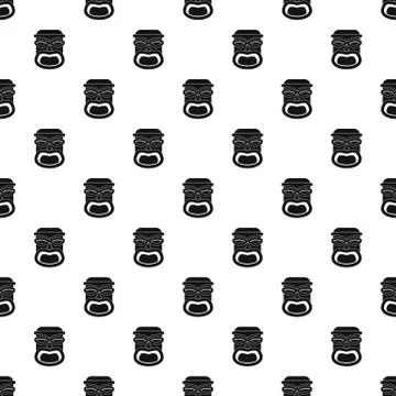 Wood idol pattern seamless Stock Illustration