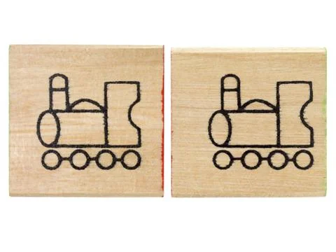 Wood with an image of a train Stock Photos