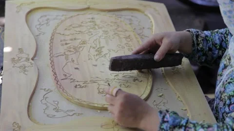 Wood inlay Video stock 66900915