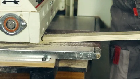 The wood on the jointer machine Stock Footage 108716691
