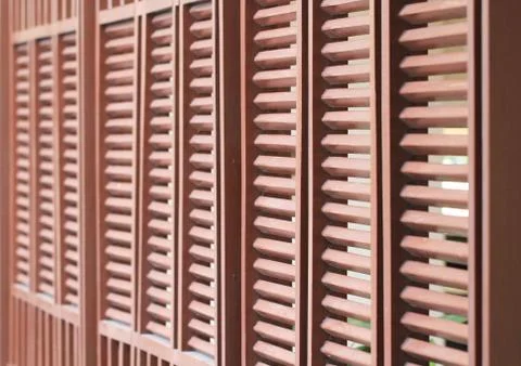 Wood lath wall pattern Stock Photos