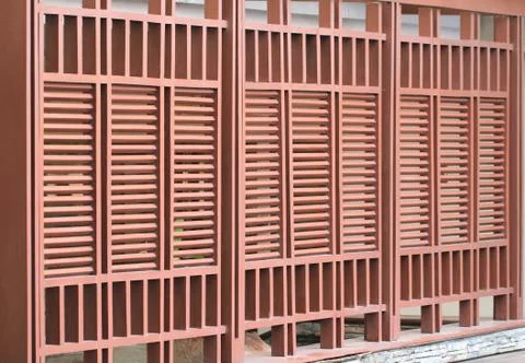 Wood lath wall pattern Stock Photos