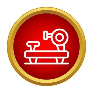 Wood lathe machine tool carpentry workshop icon vector Stock Illustration