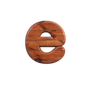 Wood letter E - Lower-case 3d wooden plank font - Suitable for nature, ecolog Stock Illustration