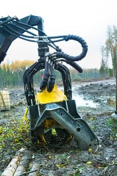 Wood loader engine part Fotos de archivo