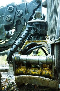 Wood loader engine part Fotos de archivo