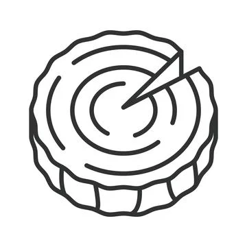Wood log cross-section icon in line design. Wood, nature, forestry, lumber, tree Stock Illustration