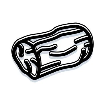Wood log cut creating a simple design Stock Illustration