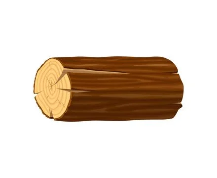 Wood log or tree trunk and wooden stump for fire Stock Illustration