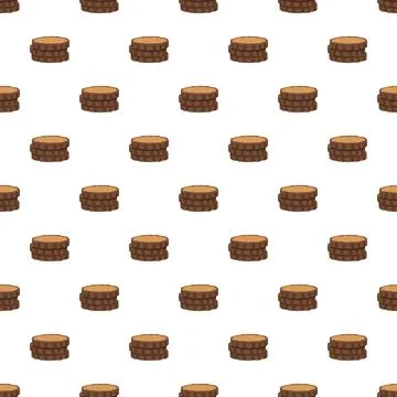 Wood log slices stack seamless pattern Stock Illustration