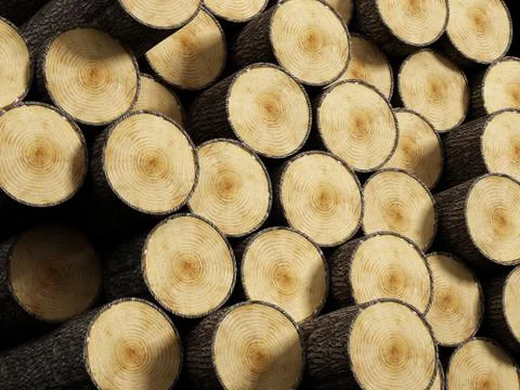 Wood log stack Stock Illustration