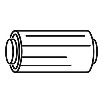 Wood log timber trunk tree line art icon Stock Illustration