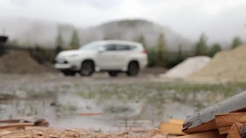 Wood logs on the ground Stock Footage 75218631