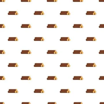 Wood logs stack lumber background seamless pattern イラスト素材