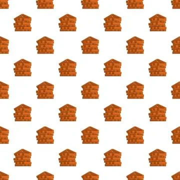 Wood logs stack pattern for firewood or timber Stockillustratie