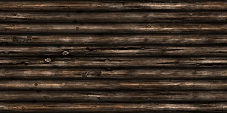 Wood Logs Wall Background Surface Texture. 3D Rendering. 3D Illustration. 스톡 일러스트