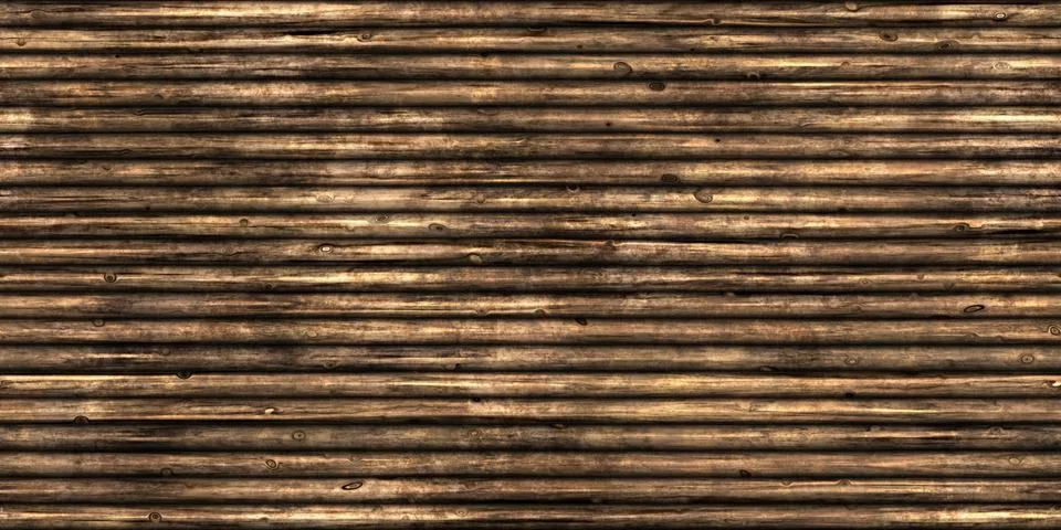 Wood Logs Wall Surface Background Texture. 3D Rendering. 3D Illustration. 스톡 일러스트