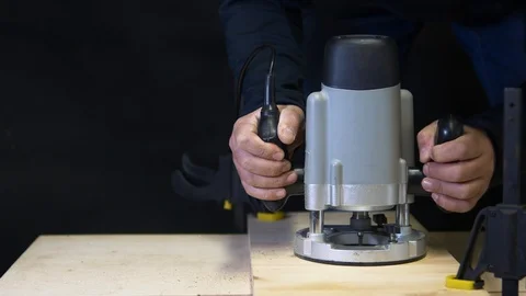 Wood milling machine Stock Footage 88474462