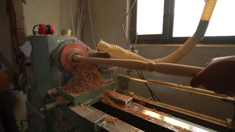 Wood Milling with a Machine in a Workshop Stock Footage 293541412
