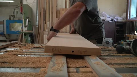 Wood Milling with a Machine in a Workshop Vídeos de archivo 293541819