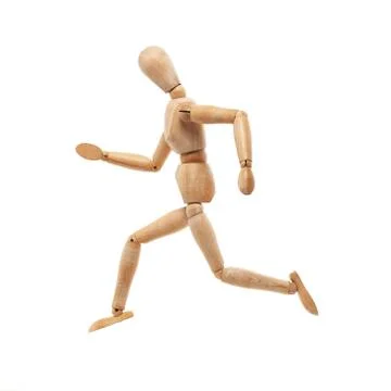 Wood model running Stock Photos