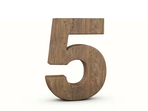 Wood number five Illustrazione stock