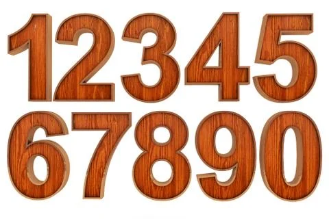 Wood numbers Stock Illustration