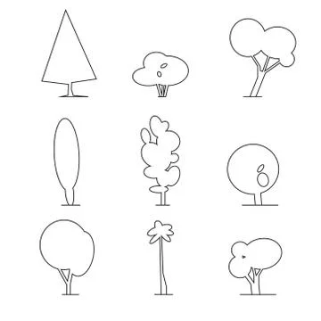 Wood outline set 스톡 일러스트