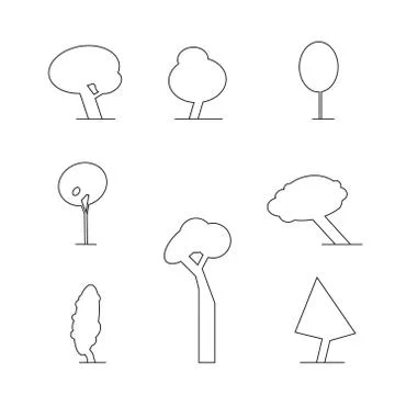 Wood outline set Stock Illustration