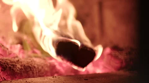 Wood oven flame Stock Footage 245470030